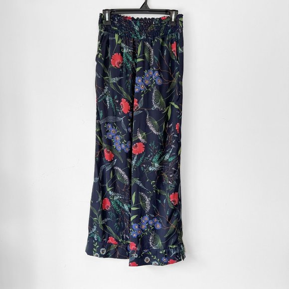 🎈HOST PICK🎈NEW! Aerie Satin Multibotanical Navy Pajama, PJ pants, Size S - Picture 2 of 13